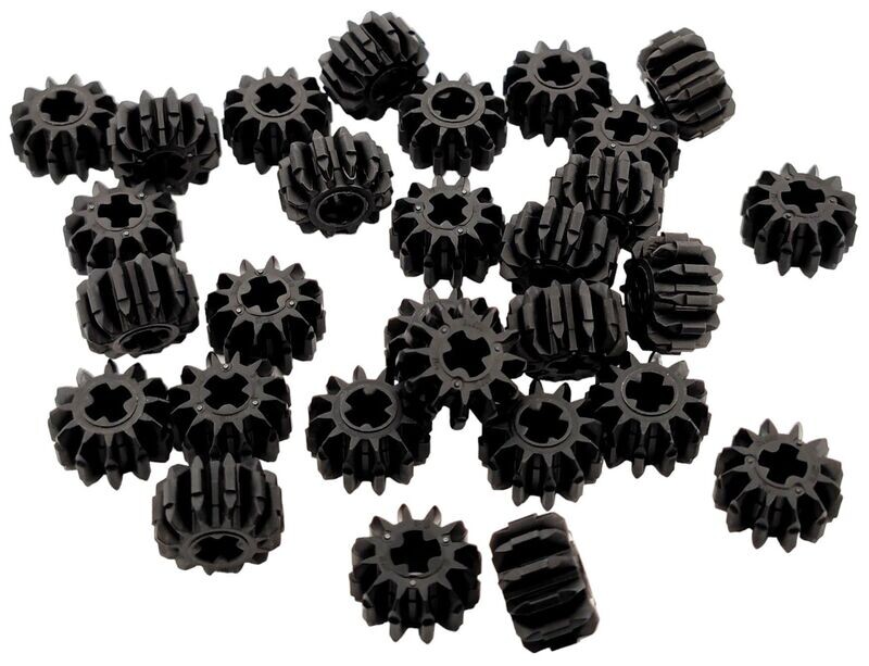 12 x Zahnrad Schwarz / 12 Zähne