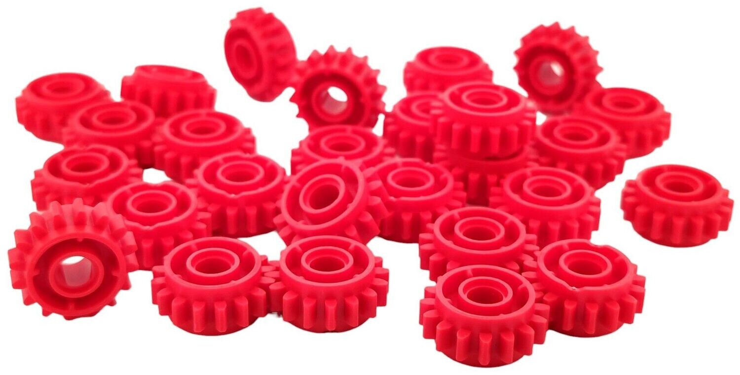 8 x Zahnrad Rot / 16 Zähne