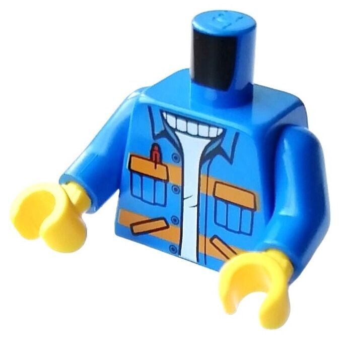 Oberkörper Blau mit orangenen Streifen