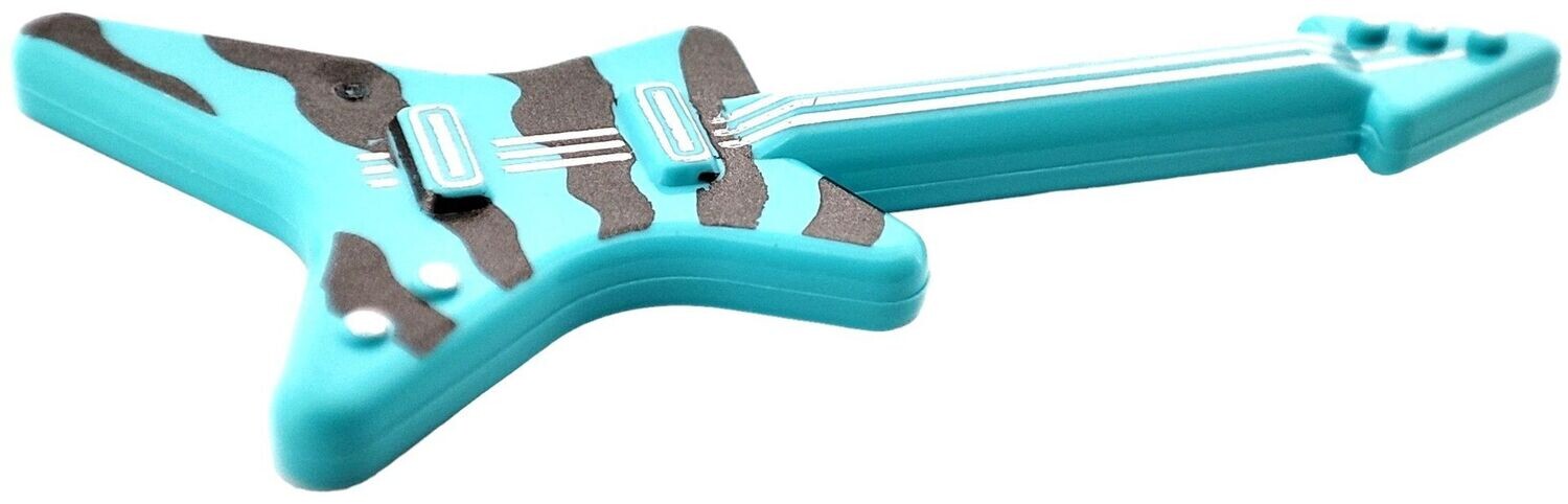 E-Gitarre Zebra in Himmelblau/Medium Azure