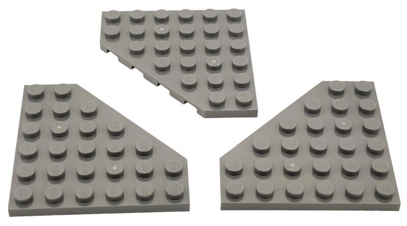 3 x Cut Corner in Dunkelgrau/Dark Bluish Grey