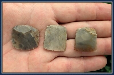 Lot of 3 Pristine Mid-1700's English Gun Flints from Indian Sites