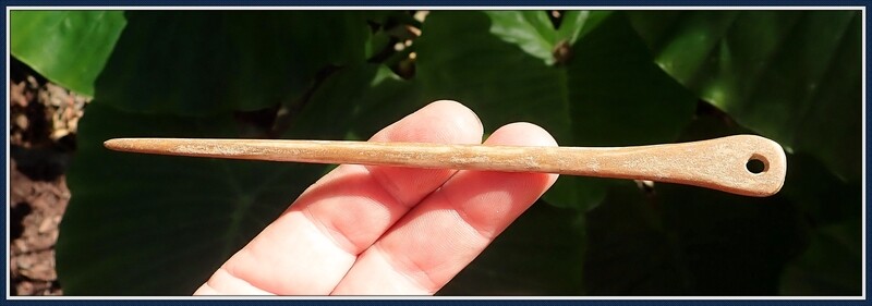 6 1/4" Expanded Top Drilled Bone Hair Pin