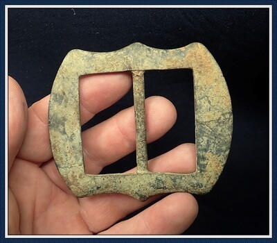 Large Pirates Buckle ~ Mid-1700's English Gun Belt Buckle from an Indian Site