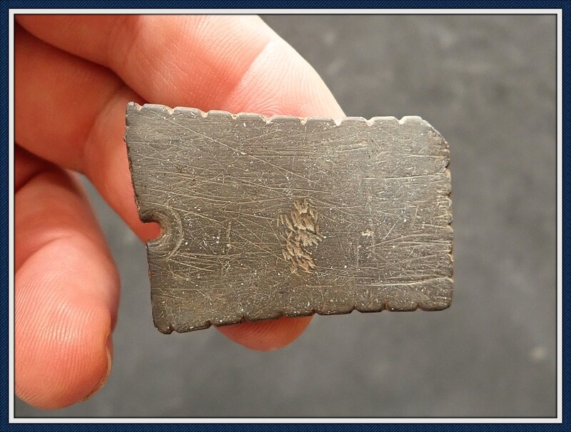 ~ Finely Made Broken ~ Incised and Tallied ~ Slate Gorget~ 2