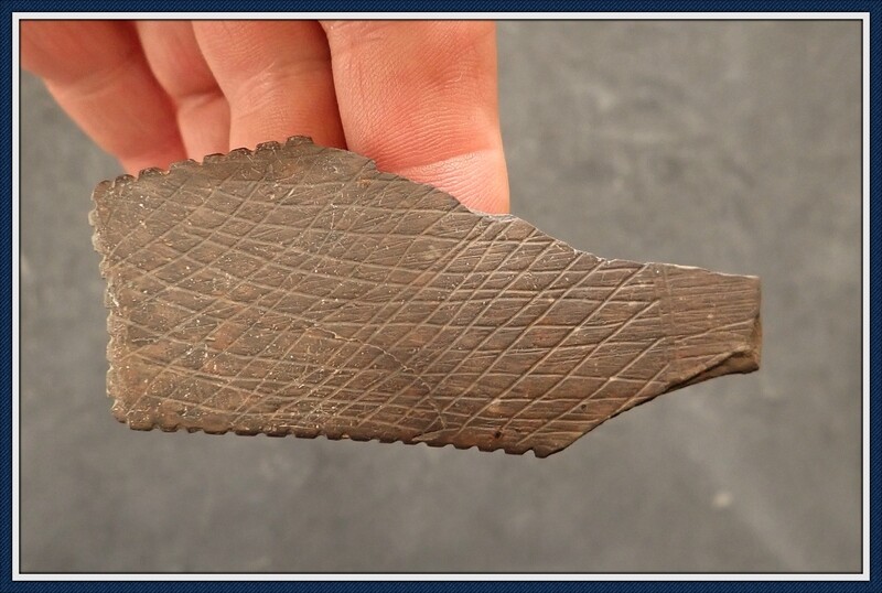 ~ Finely Made Broken ~ Incised and Tallied ~ Slate Gorget~