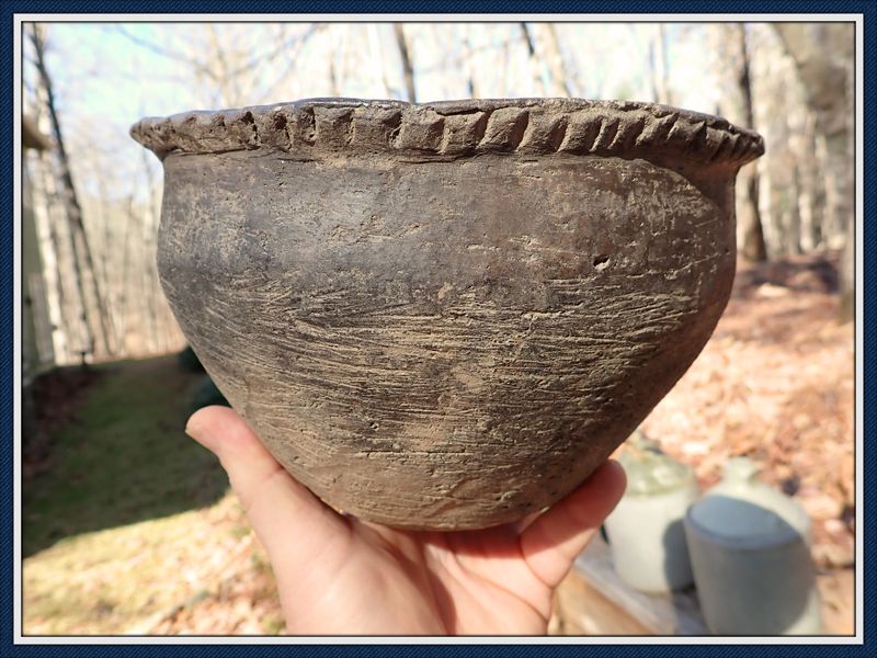 Macon Co. Alabama ~ Historic Creek Indian ~  Chattahoochee Brushed Pottery Bowl