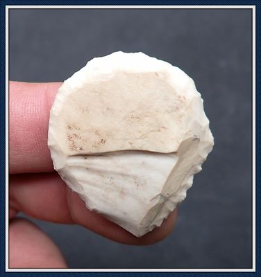 ~ From the Big Ravine ~  Paleo Uniface ~ Coral Thumbnail Scraper 1 ~