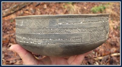 ~ Caddo Friendship Engraved ~ Pottery Bowl ~