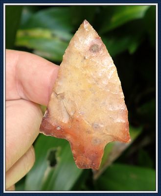 ~ Orange & Red Newnan ~ Atlatl Dart Point ~