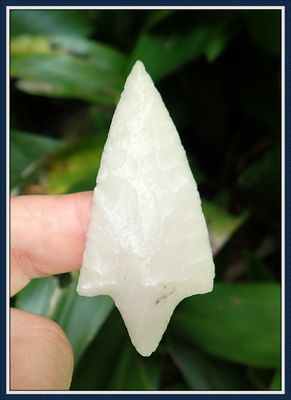 ~ Translucent Coral Hillsborough ~ Atlatl Spear Point ~