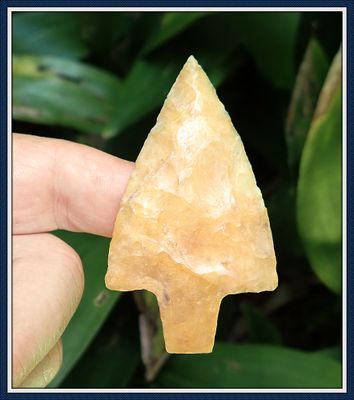 ~ 2 7/8" Restored Orange Coral Newnan Spear Point ~