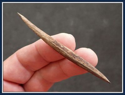 ~ 3" Long Bone Harpoon Tip ~ Taylor Co. Florida ~ 5