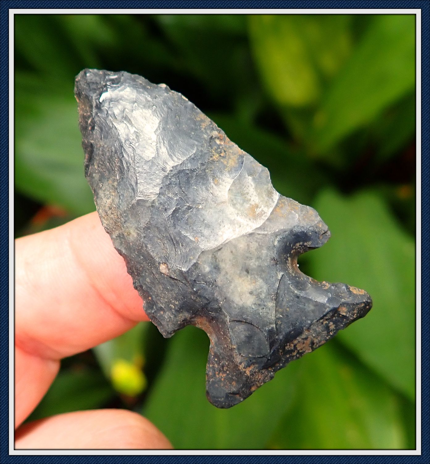 ~  Mottled Black and Cream ~ Kirk Corner Notch Point ~