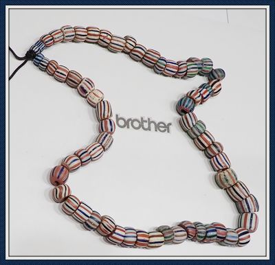 ​~ 30" Strand of Striped Trade Beads ~ Oklahoma ~
