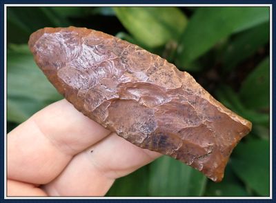 ~ Mahogany Red 3 3/8" ~ Ross County Clovis ~ Paleo Spear ~