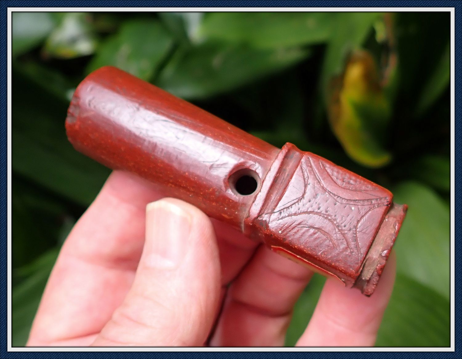 ~ Illinois Engraved Catlanite ~ Stone Pipe ~ ~ Illinois Engraved Catlanite ~ Stone Pipe ~