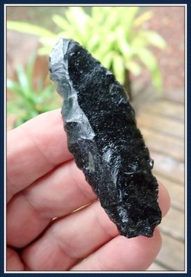 ~ Obsidian ~ Flake Knife & Graver Combo. ~ Lake Co. Oregon ~