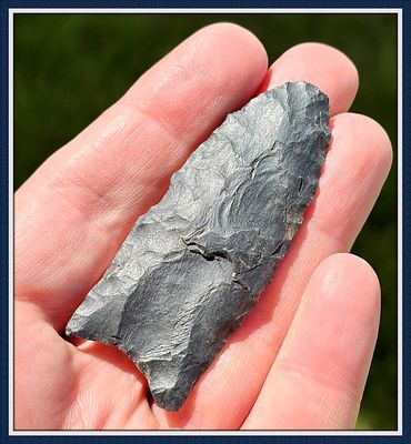 ~ Double Fluted ~ Black Coshocton Chert ~ Clovis Point ~ SOLD