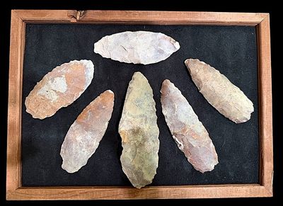 ~  Cache of 6 Killed Archaic Thonotosassa Blades  ~ Hillsborough Co. Florida ~