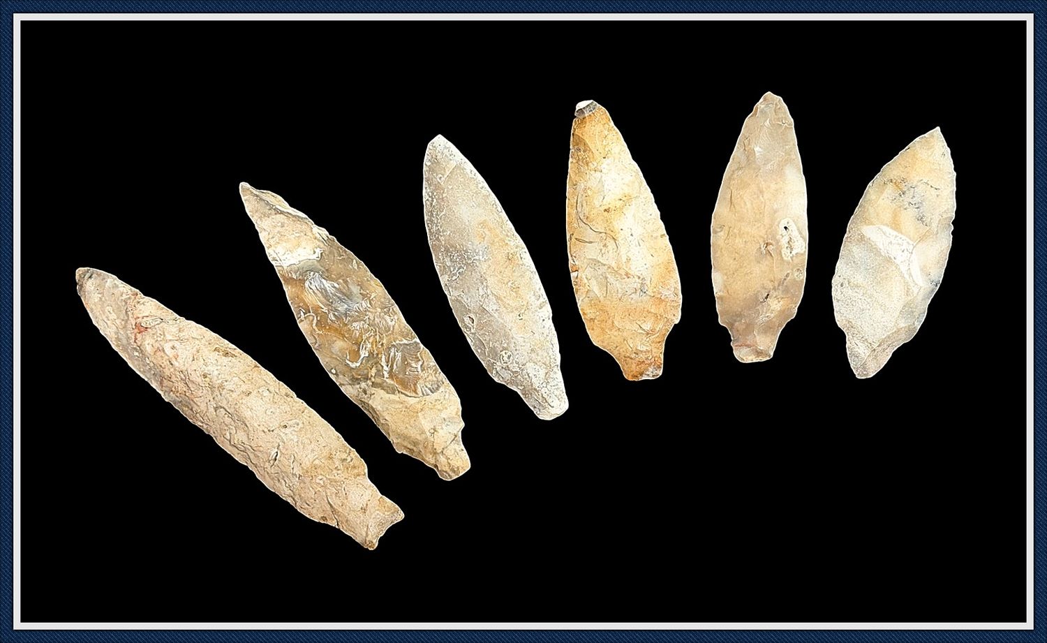 ~  Cache of 6 Archaic Thonotosassa Points  ~ Hillsborough Co. Florida ~