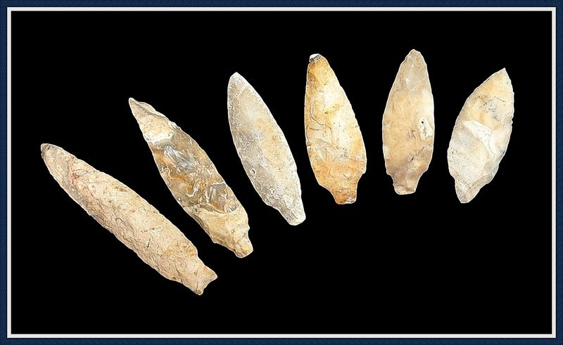 ~  Cache of 6 Archaic Thonotosassa Points  ~ Hillsborough Co. Florida ~ ON HOLD