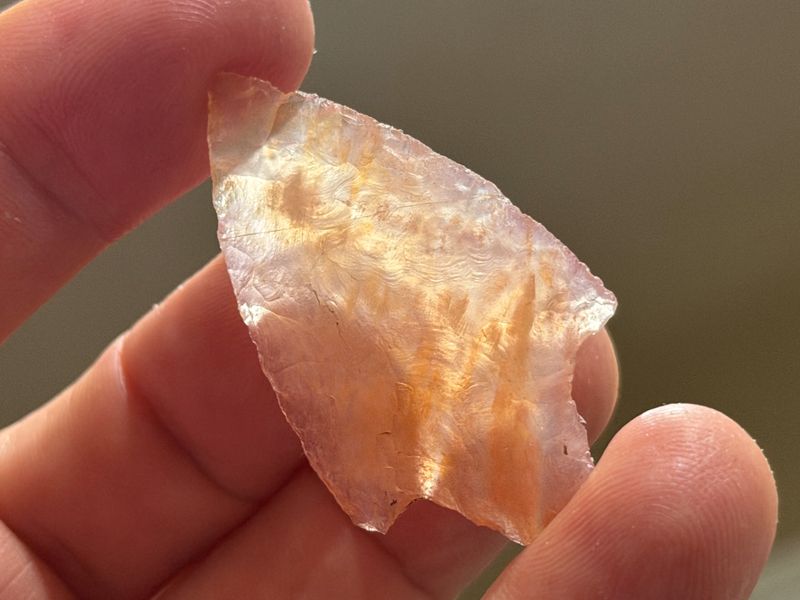 ~ Fabulous Translucent Clear &amp; Pink Coral ~ Newnan Dart Point ~