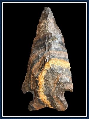 ~ Black, Brown & Gold ~ Banded Bolen Plain Point ~