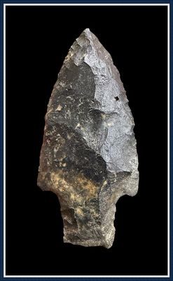 ~ Beautiful Mottled ~ Symmetrical Serrated Kirk Spear ~