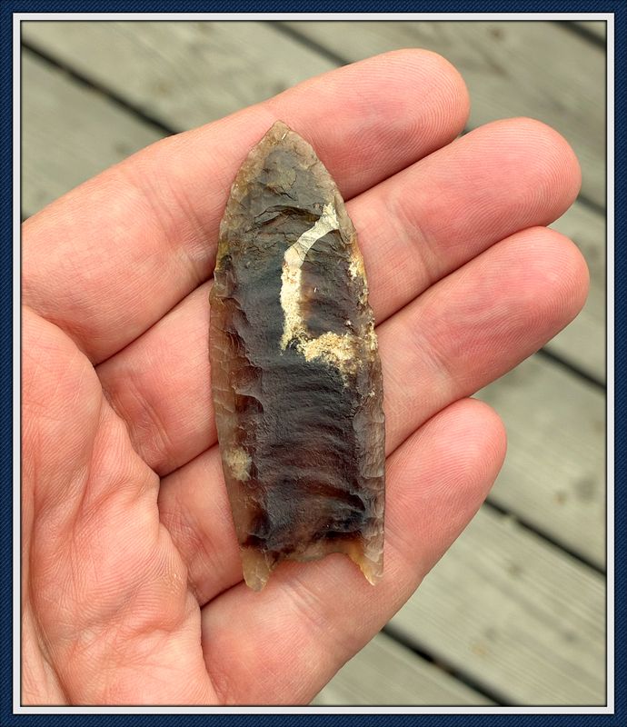 ~ Finely Fluted Folsom ~ Knife River Flint ~ North Dakota ~(restored tip)