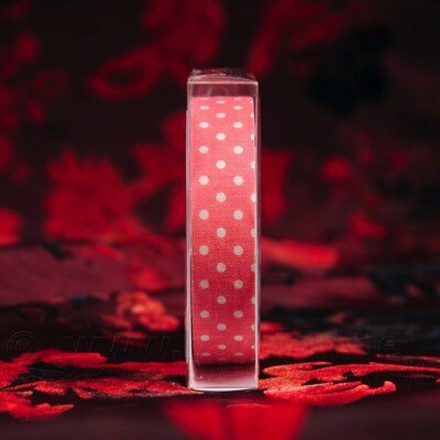 Plakband/Tape in stof - Roze m/witte stippen - rol 15mm x 5m - Meander Plakband/Tape in stof - Roze m/witte stippen - rol 15mm x 5m - Meander