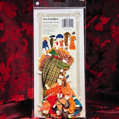 'Ava Gardner' vintage kartonnen poppenset met garderobe