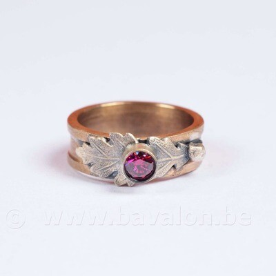 Ring in gesmeed brons met massief zilver - Lize Mommaerts - Maat 49 Ring in gesmeed brons met massief zilver - Lize Mommaerts - Maat 49