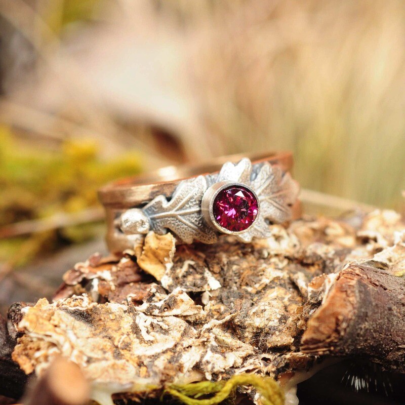 Ring in gesmeed brons met massief zilver - Lize Mommaerts - Maat 49