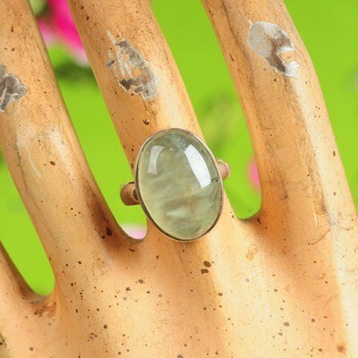 Ring in massief zilver met toermalijn mineraal - Maat 54