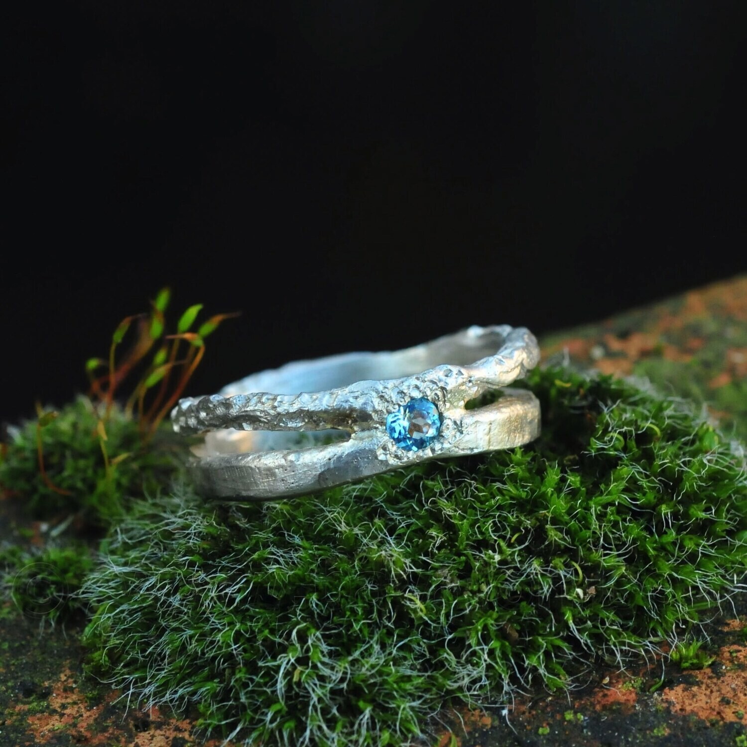Ring in massief zilver met topaas - Ralf De Burchgrave (België)