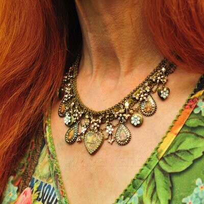 Halsketting-Choker m/4 kleine foto lockets - Michal Negrin