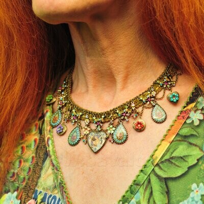 Halsketting-Choker m/4 kleine foto lockets - Michal Negrin