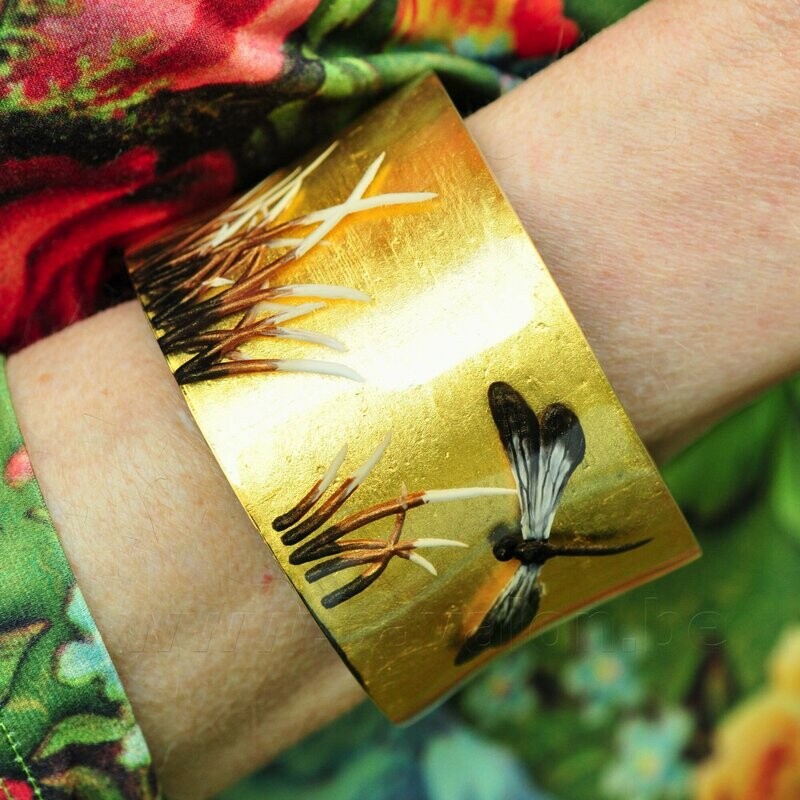 Armband met 24kt bladgoud onder hars
