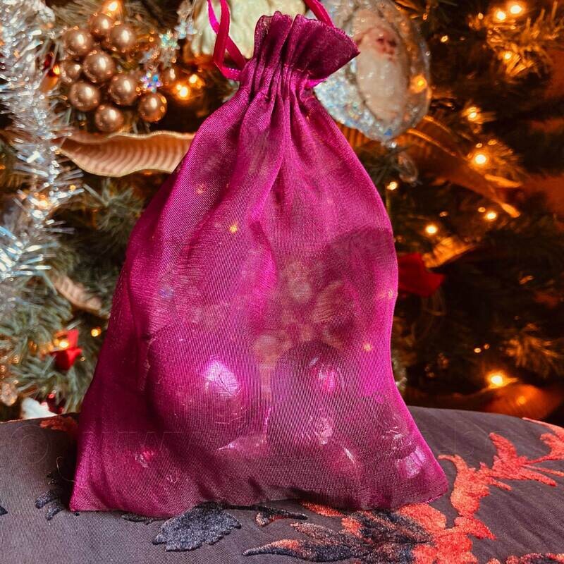 Mini Kerstballetjes - mix van 6 in organza zakje - Paars