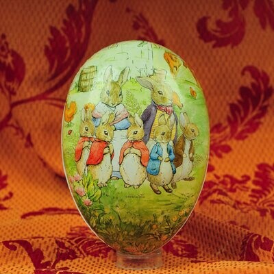 Paasei met illustratie Beatrix Potter in karton om te vullen - 15 cm