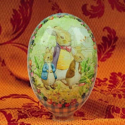 Paasei met illustratie Beatrix Potter in karton om te vullen - 15 cm