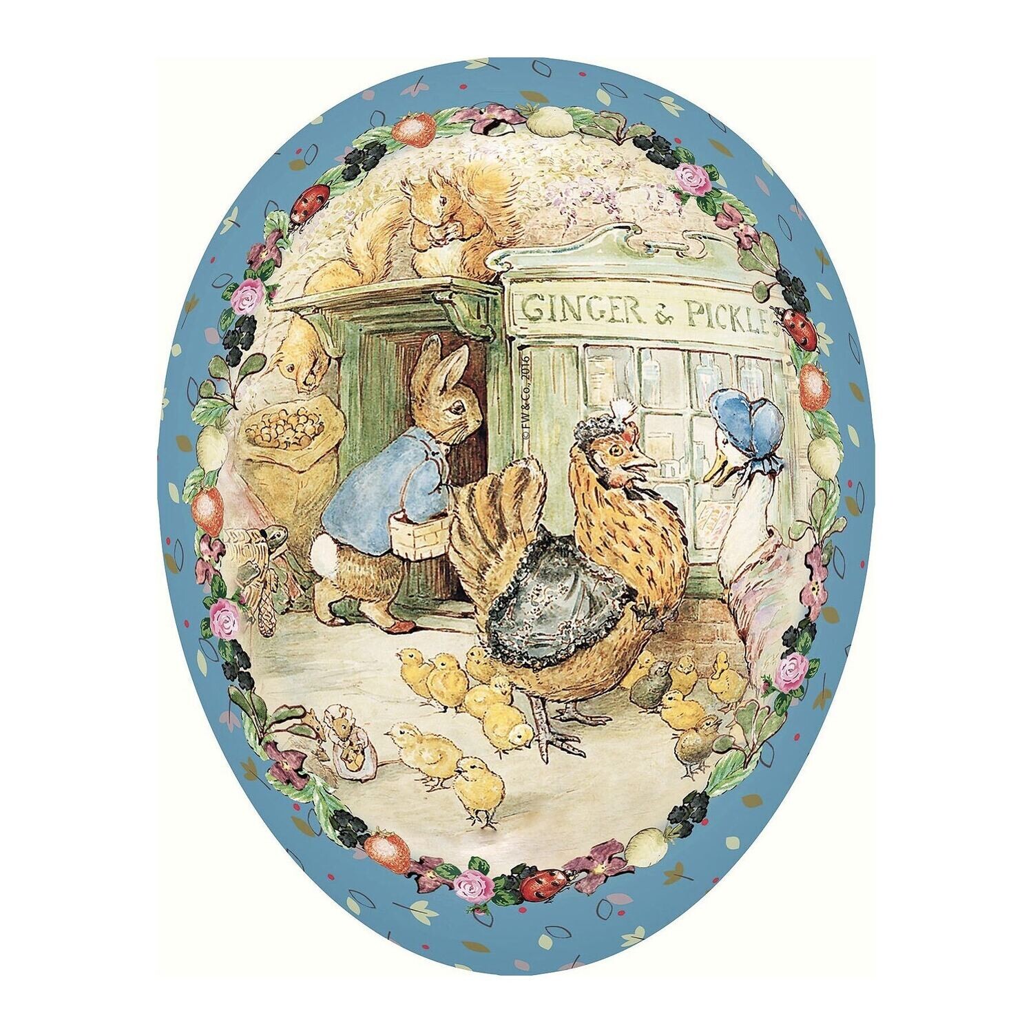 Paasei met illustratie Beatrix Potter in karton om te vullen - 15 cm