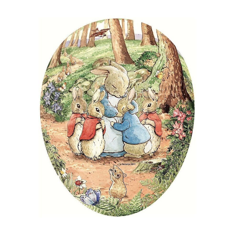 Paasei met illustratie Beatrix Potter in karton om te vullen - 15 cm