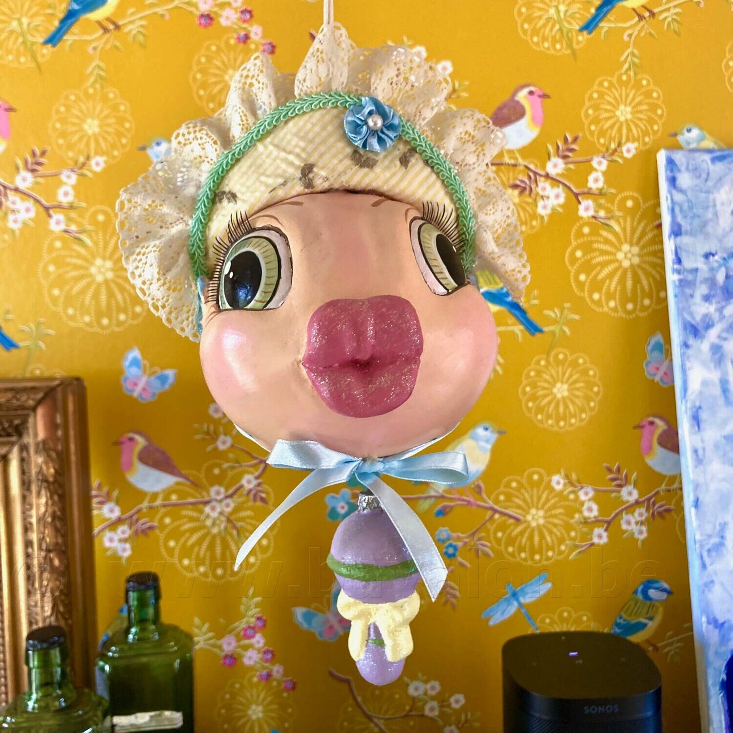 Vis-zoenend met grote ogen - baby - pastelblauw glitter - Katherine&#39;s Collection