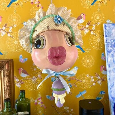 Vis-zoenend met grote ogen - baby - pastelblauw glitter - Katherine's Collection