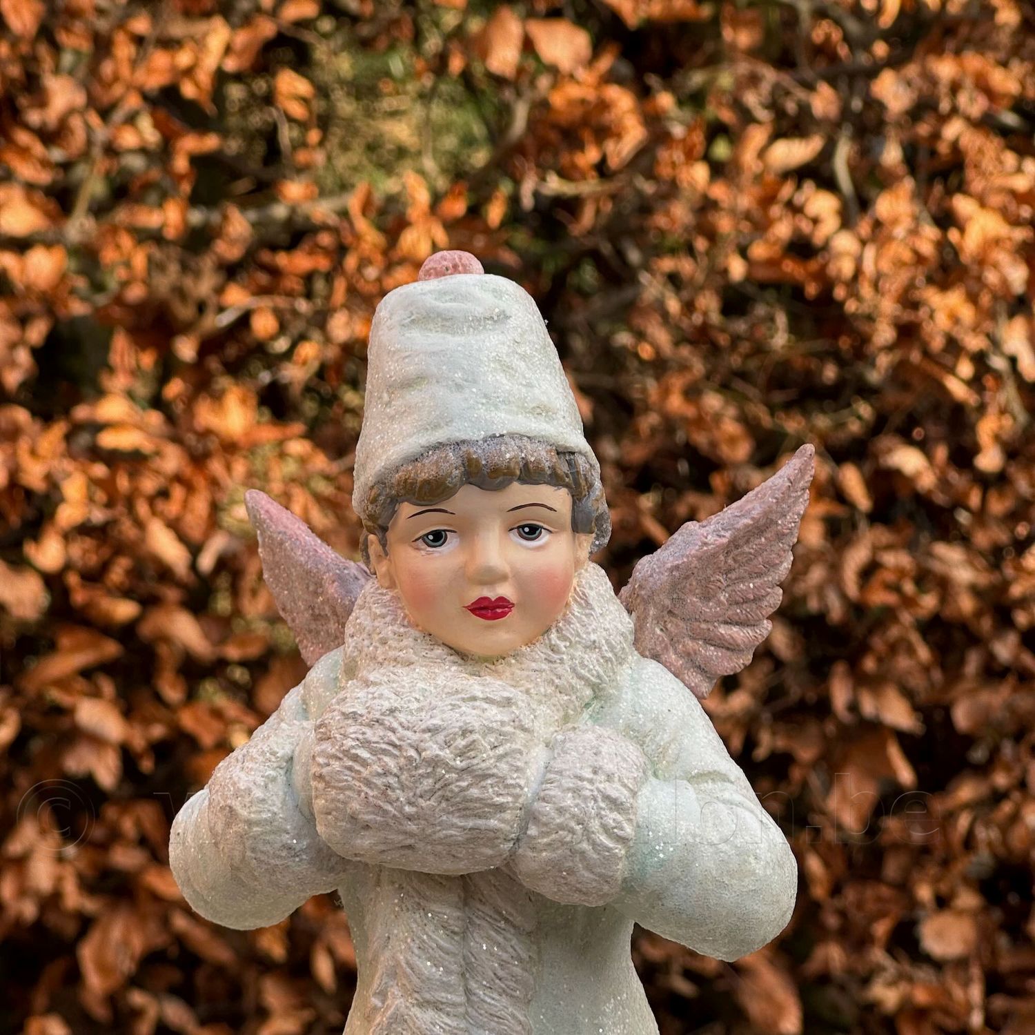 Engel-meisje kerstbeeld vintage - 30 cm