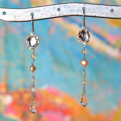 Oorring in massief zilver - Josiane Douchamps (België)