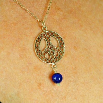 Halssieraad 'Peace Charm'-symbool in massief zilver - Yvone Christa (New York)