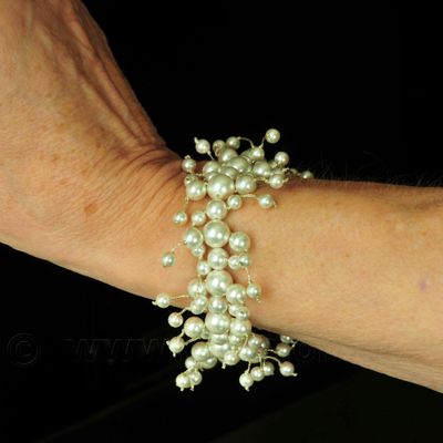 Armband met cluster van parels